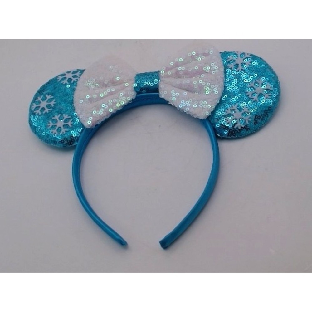 Disney - Minnie Mouse Ears Headband, Snowflakes, Blue, BRAND NEW IN PLASTIC